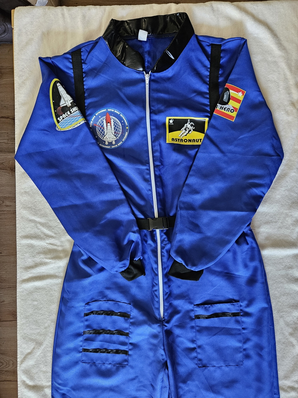 Women's Blue Astronaut Costume Adult Flight Jumpsuit M